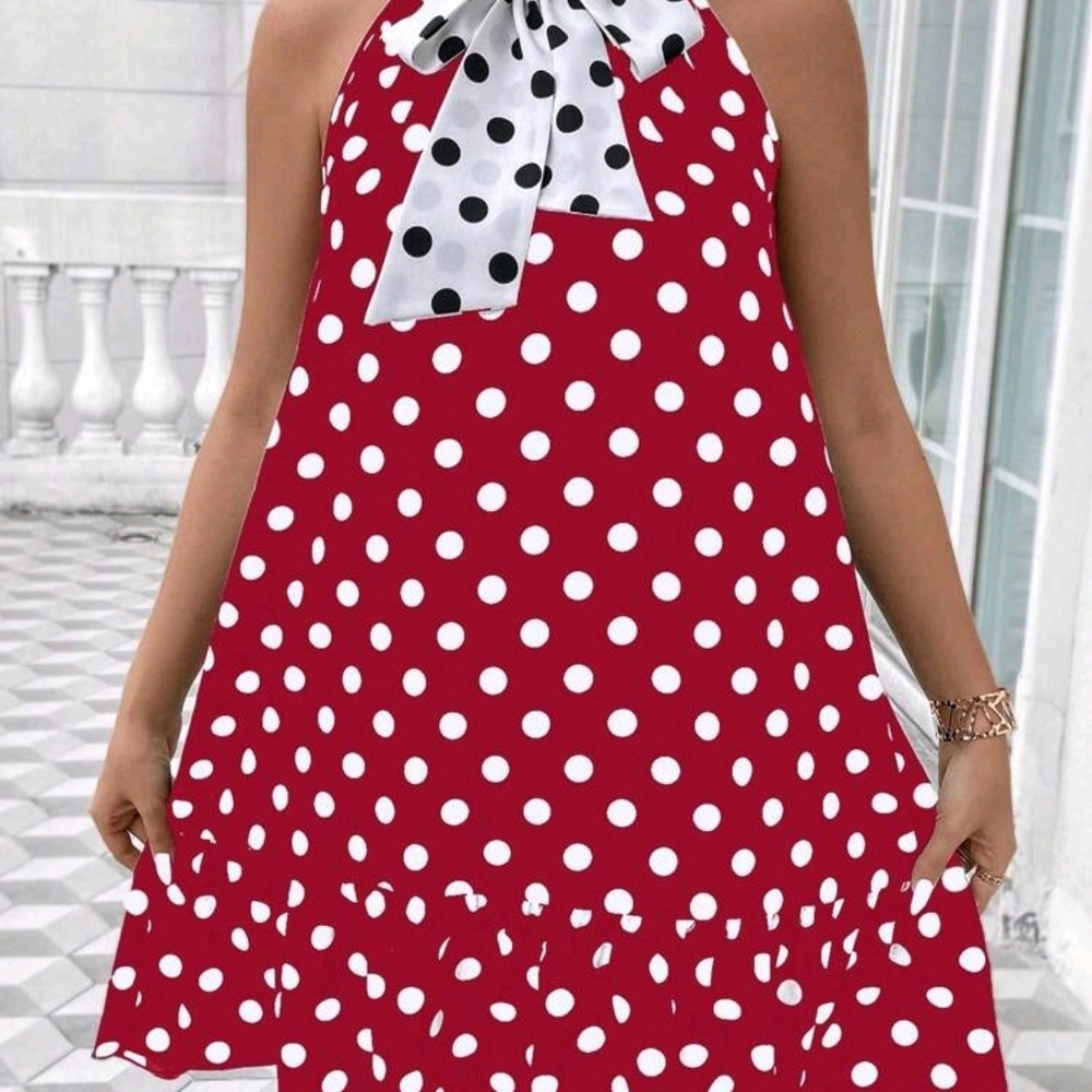 SHEIN CURVE POLKA DOT TRAPEZE DRESS SZ 2X